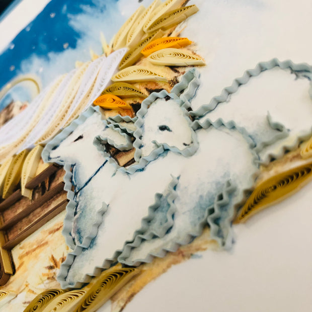 Baby Jesus in Manger Quilling Card