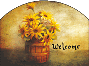 Barrel of Sunflowers Welcome Garden Sign, Heritage Gallery