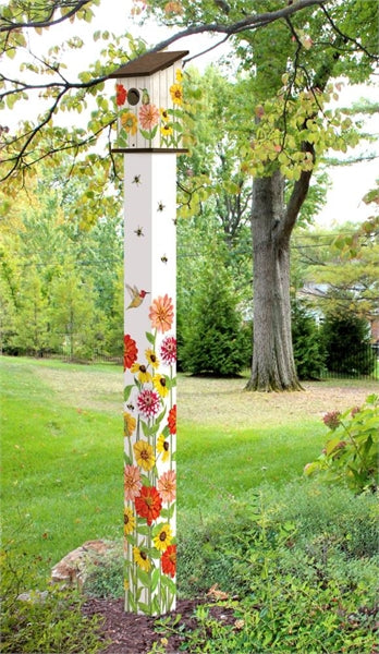 Birds & Bees 6' Birdhouse Art Pole