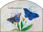 Blue Morpho Butterflies Garden Slate Sign