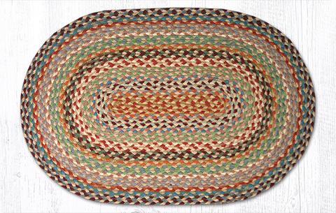 Capitol Earth Rugs Multi-Color Traditional Braided Rug, Oval 20" x 30"