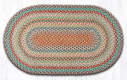Capitol Earth Rugs Multi-Color Traditional Braided Rug, Oval 27" x 45"