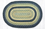 Capitol Earth Rugs Breezy Blue/Taupe/Ivory Traditional Braided Rug, Oval 20" x 30"