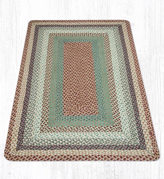 Capitol Earth Rugs Buttermilk/Cranberry Traditional Braided Rug, Oblong