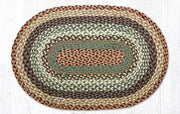Capitol Earth Rugs Buttermilk/Cranberry Traditional Braided Rug, Oval 20" x 30"