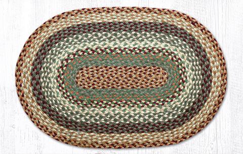 Capitol Earth Rugs Buttermilk/Cranberry Traditional Braided Rug, Oval 20" x 30"