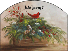 Cardinal Bittersweet Basket Welcome Garden Sign, Heritage Gallery