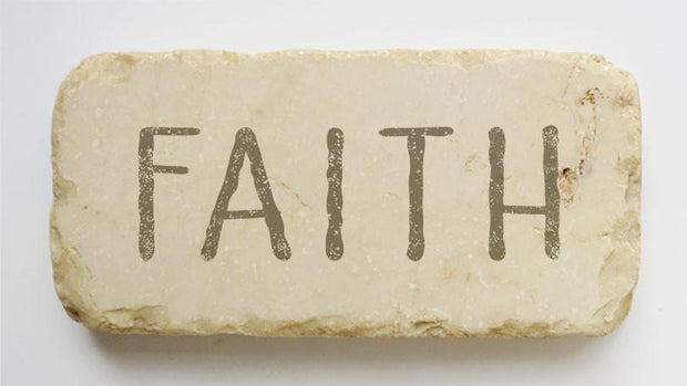 Twelve Stone Art Faith Scripture Stone, Half Block