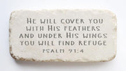 Psalm 91:4 Scripture Stone