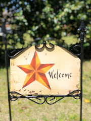 Heritage Gallery Barn Star Welcome Garden Sign