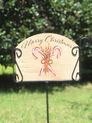 Heritage Gallery Candy Canes Garden Sign