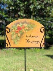 Heritage Gallery Fall Swag Autumn Blessings Garden Sign