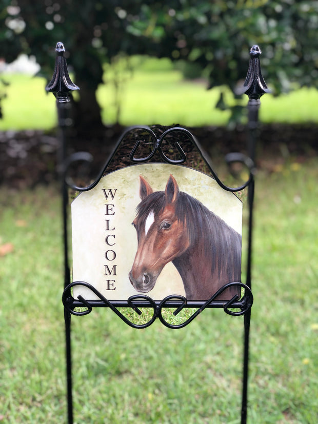 Heritage Gallery Horse Welcome Garden Sign
