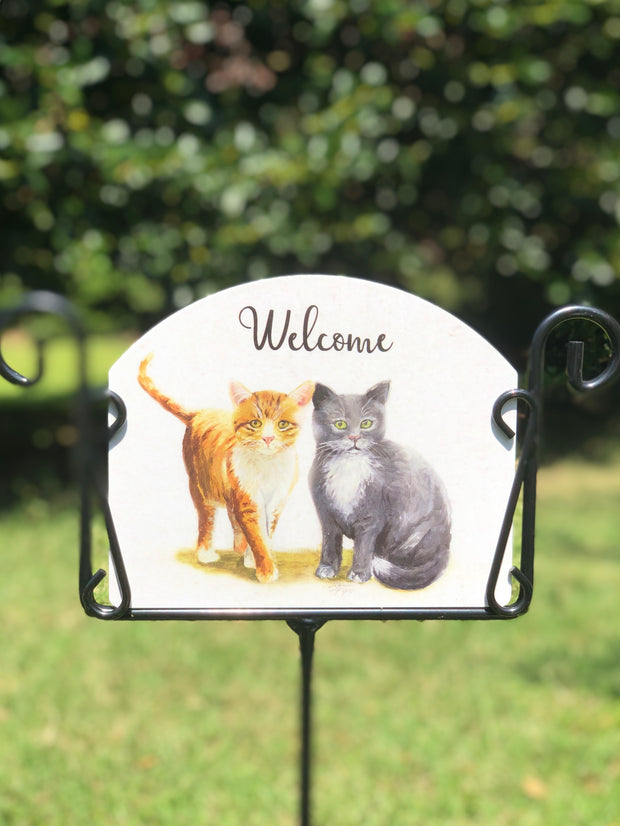 Heritage Gallery Kittens Two Garden Sign
