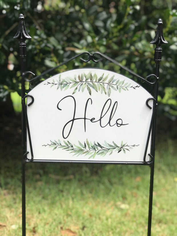 Hello Garden Sign