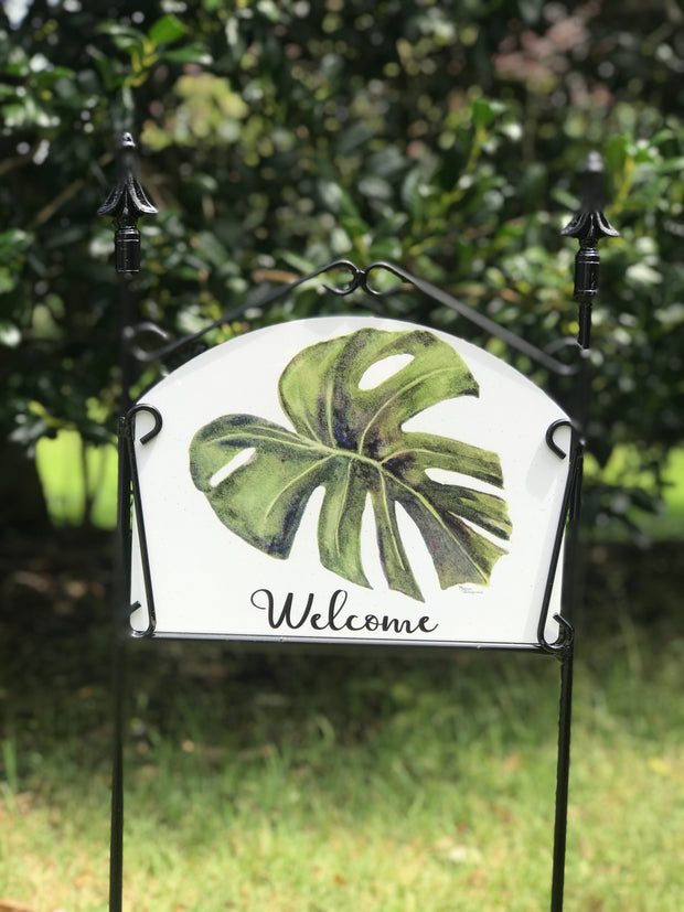 Philodendron Welcome Garden Sign