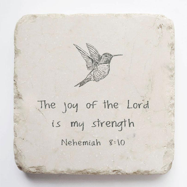 Nehemiah 8:10 Hummingbird Scripture Stone