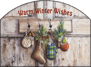 Mittens and Stockings, Warm Winter Wishes Garden Sign, Heritage Gallery