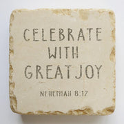 Twelve Stone Art Nehemiah 8:12 Scripture Stone