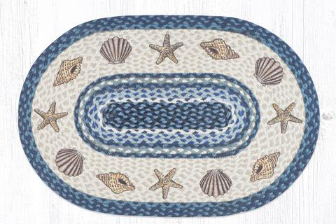 Capitol Earth Rugs Shells Printed Oval Patch Rug, 20" x 30" Oval