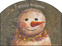 Primtive Snowman Winter Welcome Garden Sign, Heritage Gallery