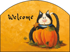Pumpkin Cat Garden Sign