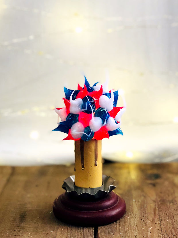 Vickie Jean's Creations Red White & Blue Starburst Hand-Dipped Silicone Candelabra Bulb