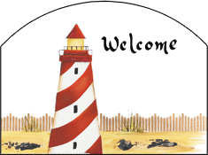 Red Lighthouse Welcome Garden Sign, Heritage Gallery