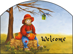 Scarecrow Straw Bale Welcome Garden Sign, Heritage Gallery