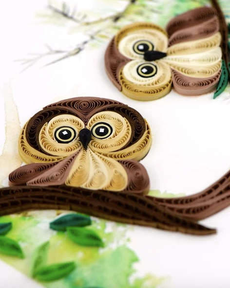Owlets Quilling Card