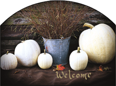 White Pumpkins Welcome Garden Sign, Heritage Gallery