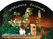 Wildflower Birdhouse Welcome Friends Garden Sign, Heritage Gallery