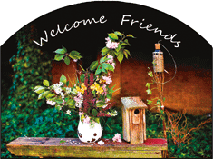 Wildflower Birdhouse Welcome Friends Garden Sign, Heritage Gallery