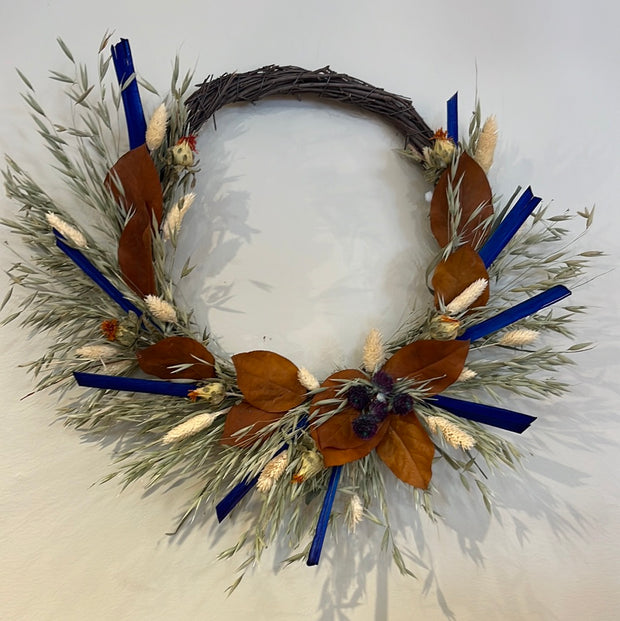 18" Dijon Denim Hoop Wreath