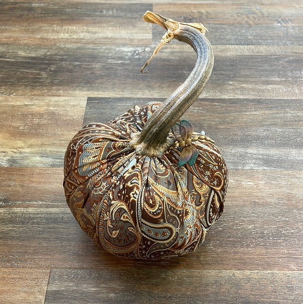 8” Paisley Dragonfly Pumpkin One of a Kind