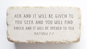 Matthew 7:7 Scripture Stone