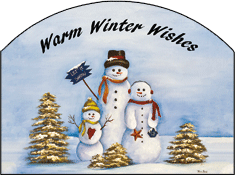 Snuggles Snowmen Warm Winter Wishes Garden Sign, Heritage Gallery